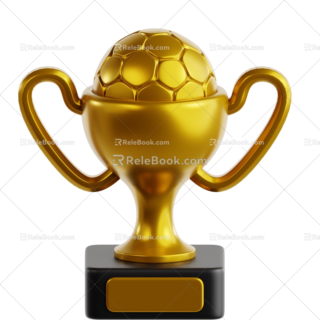 Modern Trophy Gold Cup Football Trophy Cartoon Trophy 3d model