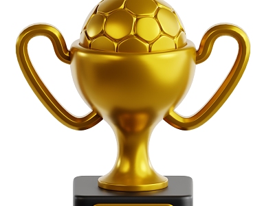 Modern Trophy Gold Cup Football Trophy Cartoon Trophy 3d model