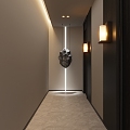 Modern Away Hotel Homestay Corridor Landscape Meteorite 3d model