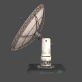 White Parabolic Satellite Dish Communication Equipment With Stable Base Mount And Signal Reception