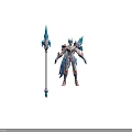 Mythical Fantasy Warrior Character with Crystal Armor and Spear Weapon Design