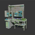 Modern Kitchen Workbench With Storage Shelves Drawers And Spacious Countertop