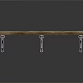 Classic Wooden Bench With Ornate Metal Legs And Smooth Seat Surface Design