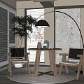 Modern Leisure Table and Chair Dining Table and Chair Combination Dining Table and Chair Seat Combination Coffee Table and Chair 3d model