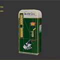 Green Marble Dew Vending Machine With White Top And Front Buttons