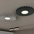 Two Modern Ceiling Lights With Petal Shaped Design Gray And White For Interior Ceiling 3d model