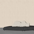 Edra Modern Sectional Sofa With Sculptural White Cushions And Black Frame