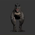 Realistic Dinosaur Model With Detailed Skin Texture Sharp Teeth And Gray Color 3d model