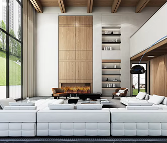 Modern Duplex Living Room Living Room Villa Living Room Minimalist Living Room Sofa Background Wall Living Room 3d model