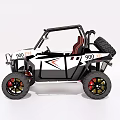 White And Black Off Road UTV With Large Tires Open Cab And Sporty Design