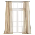 Beige Linen Sheer Curtains For Modern Home Window With Light Filtering Elegant Design