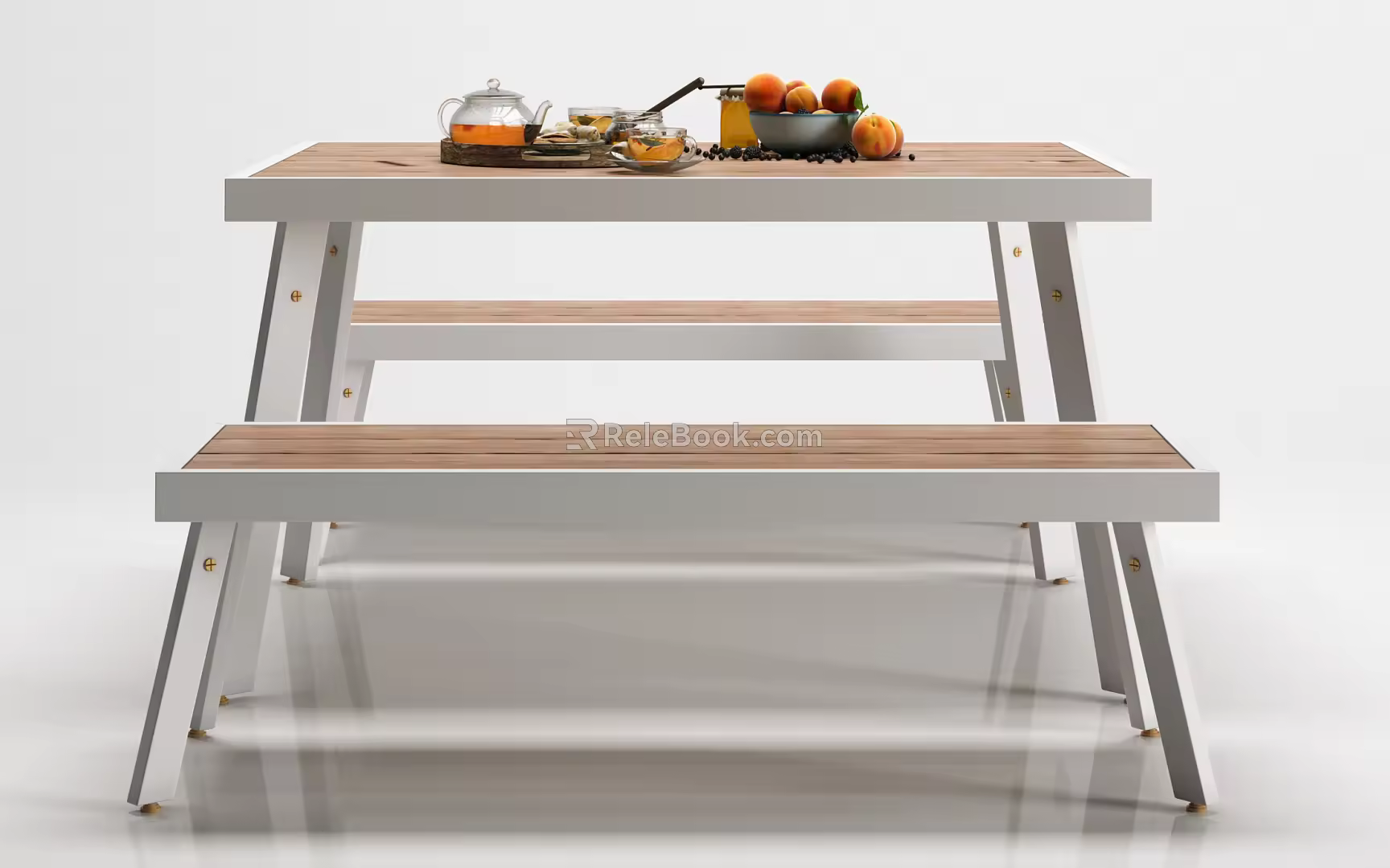 Modern Dining Table and Chair Combination Dining Table and Chair Food Ornaments Combination 3d model