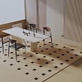 Modern dining table 3d model