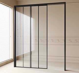 glass sliding door 3d model