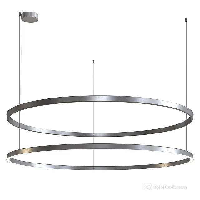 Modern Circular Ring Pendant Light With Double Hoop Design For Interior 3d model