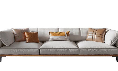 Modern three-seat sofa multiplayer sofa 3d model