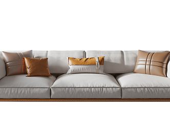 Modern three-seat sofa multiplayer sofa 3d model