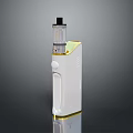 Sleek White And Gold Vaping Device With Transparent Tank And Modern Design