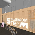 Kindergarten STEAM Classroom with Interactive Learning Space and Educational Setup