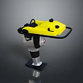 Yellow And Silver Construction Rammer With Robotic Bug Inspired Design Features 3d model