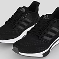 Adidas Black Athletic Sneakers Featuring Mesh Upper Three Stripes And White Sole