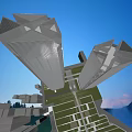 Modern Twin Office Skyscrapers With Unique Geometric Facade And Urban Green Space