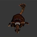 Mythical Fantasy Creature With Horns Sharp Teeth Leather Outfit Tail And Claws