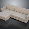 Modern Light Brown L Shaped Sofa With Metal Legs And Comfortable Design