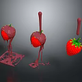 Fresh Strawberries With Chocolate Covered And Dripping Chocolate On Dark Background