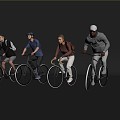 2024 New Characters Cycling Multiplayer Cycling Fine Model Fine Material Cycling Men and Women 3d model