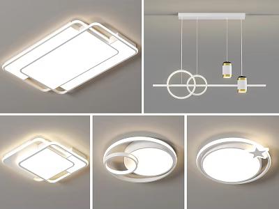 Modern Ceiling Lights With Sleek Geometric Shapes And Stylish Interior Design 3d model