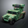 Camouflage Military Utility Vehicle With Rugged Design Roof Equipment And Off-Road Tires