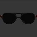 Elegant Jewelry Accessory With Red White Polka Dot Design Black Lenses And Gray Frame 3d model