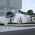 Modern Landscape Wall Demonstration Area Display Area Front View Characteristic Landscape Wall 3d model