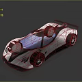 White And Black Sports Car With Sleek Design Rear Spoiler And Black Wheels