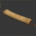 Traditional Wooden Rolling Pin With Textured Surface And Wooden Handles