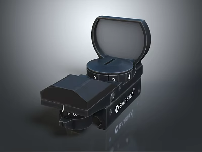 Black CyberShot Daily Life Essential Gadget With Open Lid And Numbered Adjustment Knobs 3d model