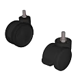 Durable Commercial Equipment Heavy Duty Casters with Black Rubber Wheels and Mounting Bolts