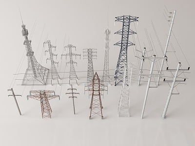 modern electric tower 3d model