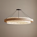 Round Two Layer Design Chandelier With Marble Pattern Shade And Black Suspension Cords 3d model