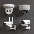 Different Surveillance Camera Types Including Dome Bullet and Wireless Models For Security 3d model