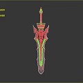 Elegant Ornate Sword With Metallic Blade And Decorative Engraved Hilt Design