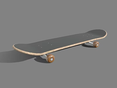 Durable Wooden Skateboard Sports Equipment With Modern Design And Smooth Wheels For Street Sports 3d model