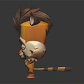 3D Cartoon Lion Character With Yellow Fur Brown Mane And Sleepy Expression Open Arms