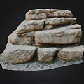 Micro Terrain With Stacked Natural Stones Textured Surfaces And Mossy Details