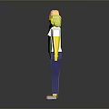 3D Characters With Various Poses And Colorful Outfits On Gray Surface