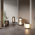 Modern Outdoor Garden Lights With Wooden And Metal Frames For Decorative Use