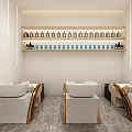Modern Beauty Salon Interior Design With Stylish Chairs Mirrors Pendant Lights And Staircase