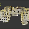 Modern Urban Architectural Complex With Circular Layout Multi Storey Buildings And Reflective Ground 3d model
