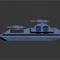 Blue Futuristic Spacecraft With Advanced Sci Fi Design And Weapon Systems